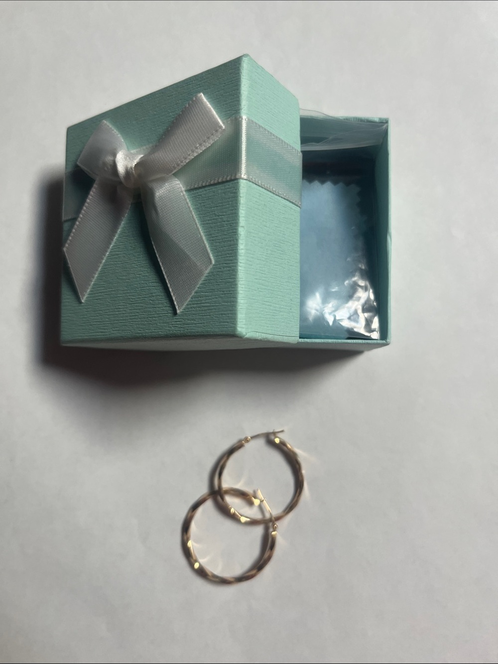 14k stamped-  Twisted Hoop Earrings - 1.25 inches